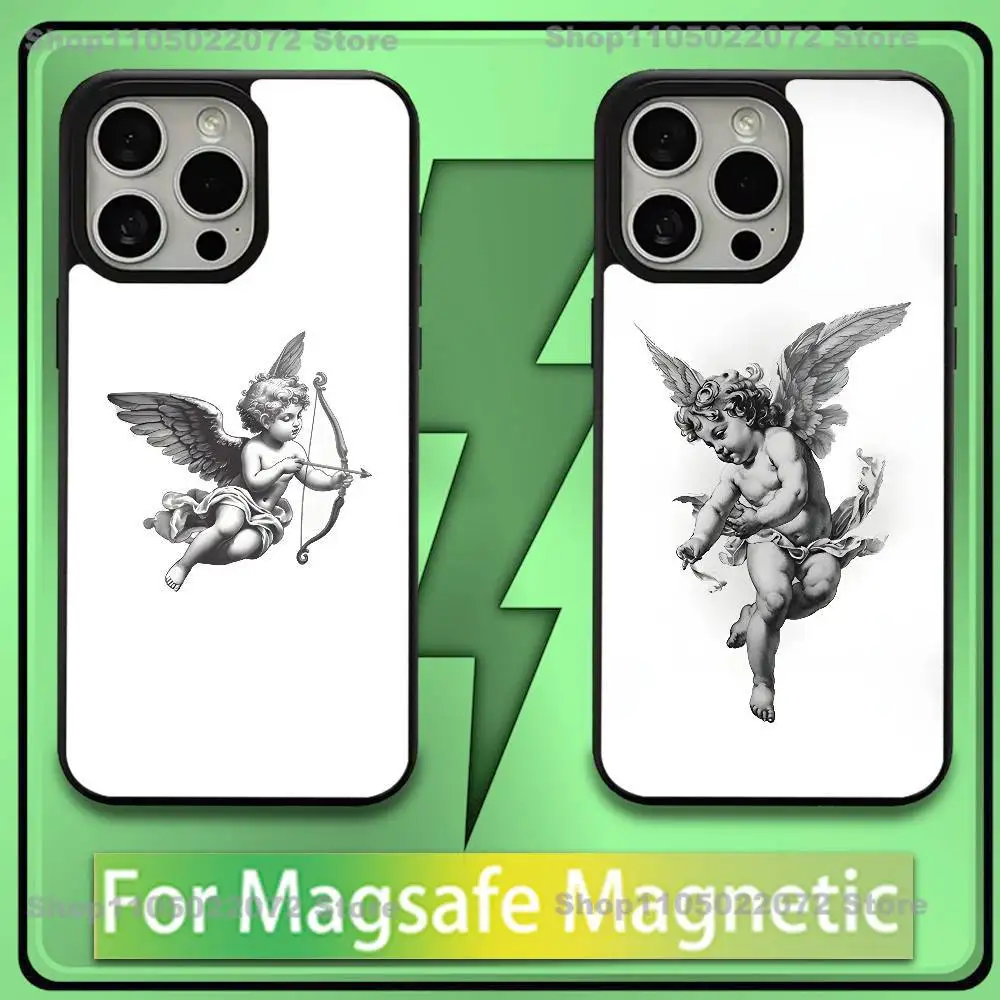 

Vintage Classic Creative Angel Phone Case For iPhone 17,16,15,14,13,12,11,Plus,Pro,Max,Mini Magesafe Magnetic Wireless Charge