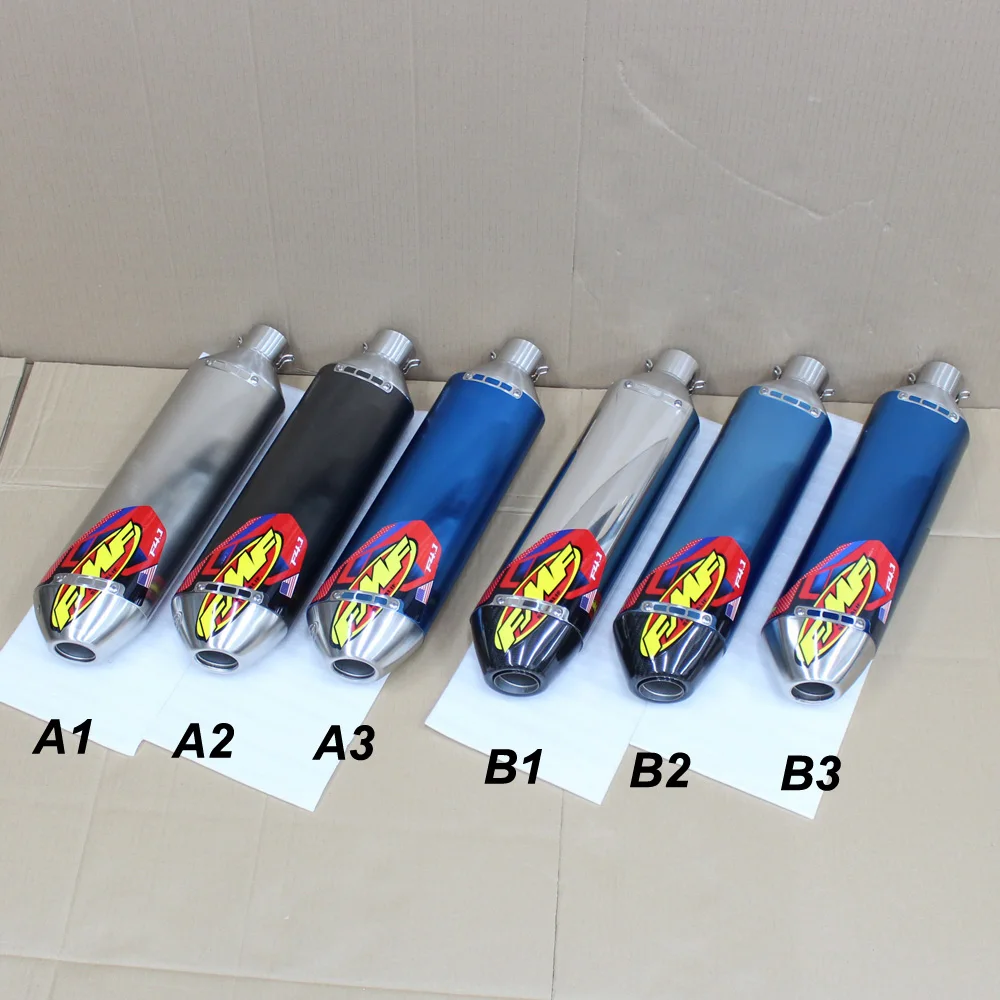 Universal 470mm Length 51mm Inlet Motorcycle FMF Exhaust Pipe Muffler with DB Killer Escape Moto