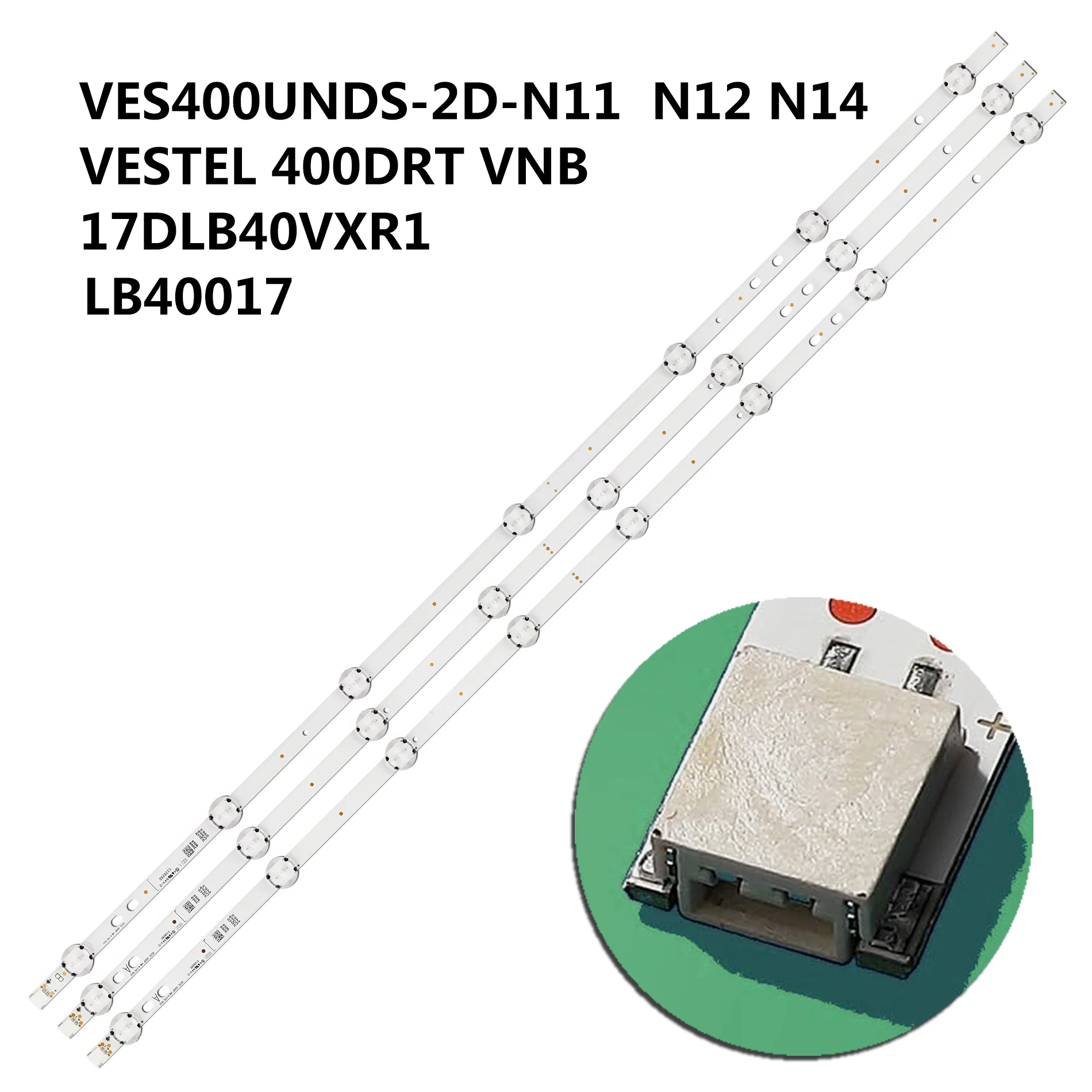 

Новинка, 3 шт. для Bush Vestel, 40 дюймов, VES400UNDS-2D-N14 VES400UNDS-2D-N12 VES400UNDS-2D-N11, светодиодная лента для подсветки LB40017 V0_05_38S