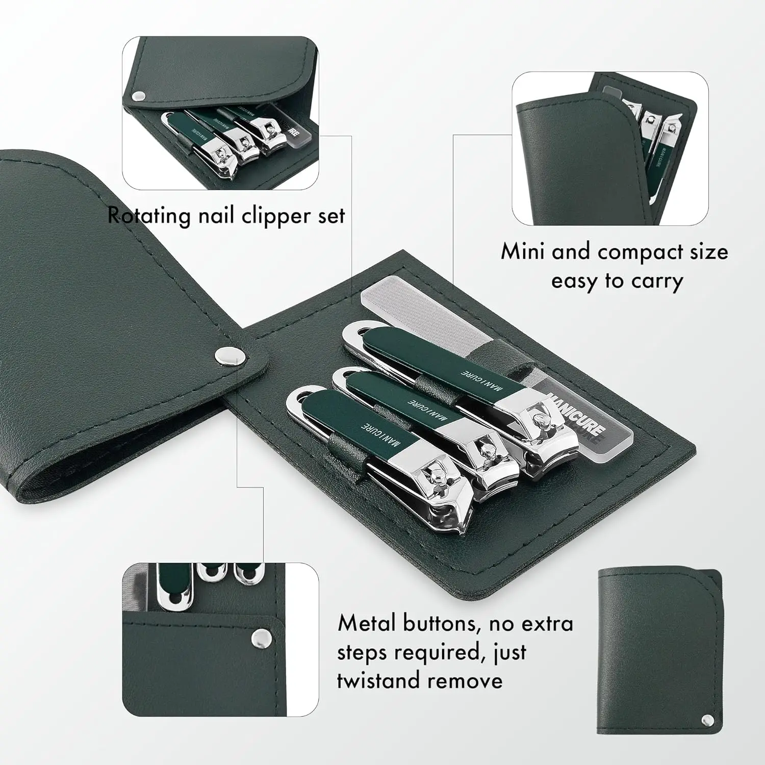 طقم تجميل أظافر من الفولاذ المقاوم للصدأ للرجال والنساء ، مقص أظافر ، مجموعة العناية بالأظافر الاحترافية ، مقص أظافر السفر ، 4 *