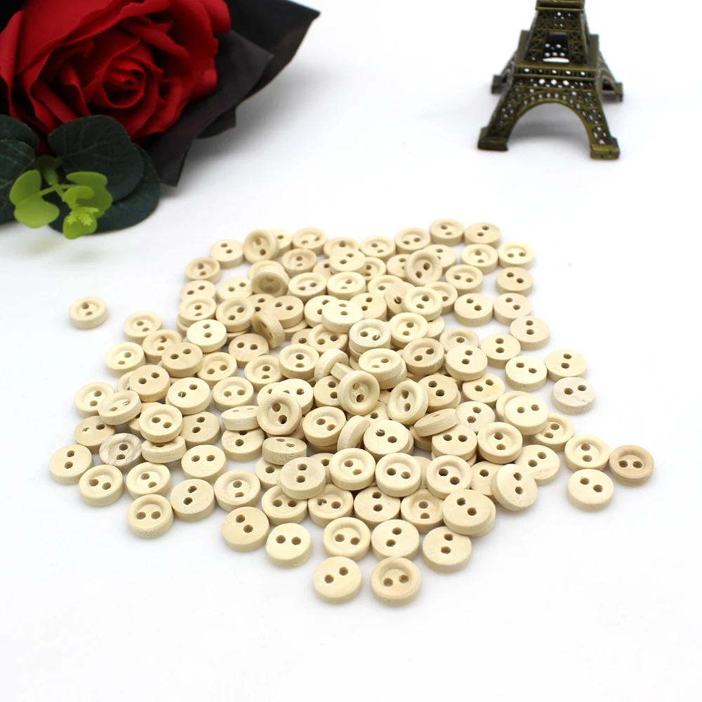 100 or 200pcs/ pack Round Wood Buttons Clothing Crafts Accessories Gift Card DIY Handmade Sewing Scrapbooking Accessories