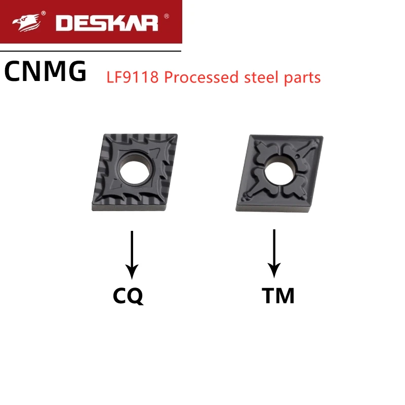 

10Pcs Deskar Cnmg120404 Cnmg120408 Cnmg120412 Tm Cq Lf9118 Carbide Inserts Cnc Lathe Cutter Cutting Turning Tools for Steel