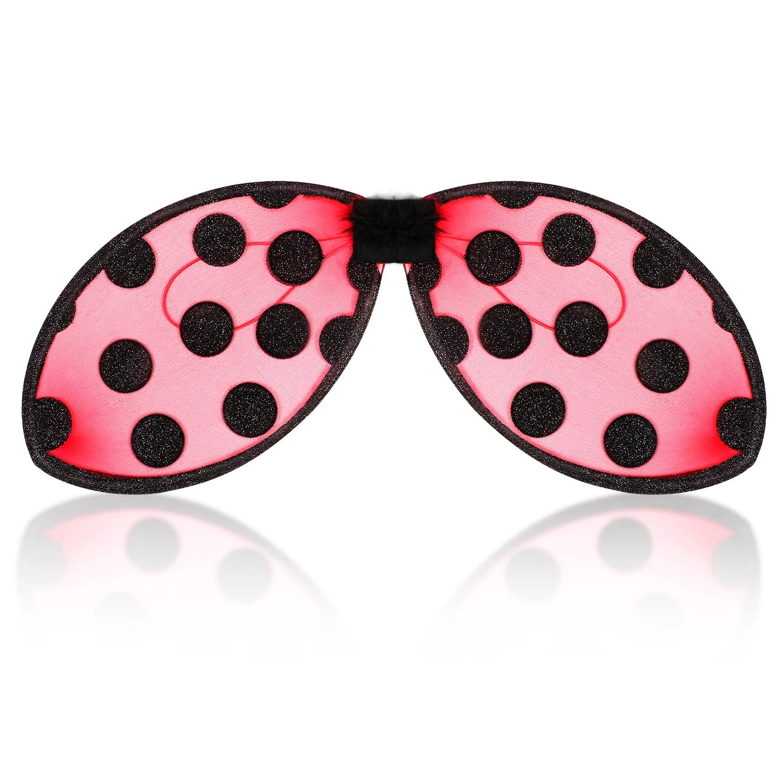 Lightweight Ladybug Wings for Girls Kids Costume Mesh Cosplay Wing Party Decor Childrens Performance Accessory