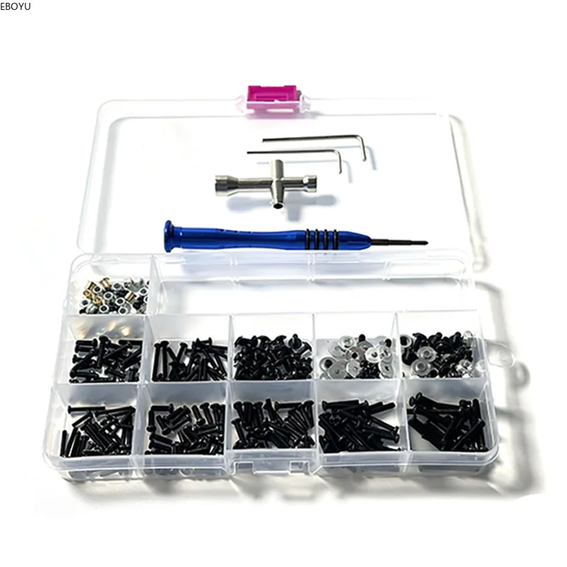 

EBOYU RC Car Screws Kit Repair Tool Box Hardware Fasteners Replacement for HengLong Fayee MN WPL C14 C24 B36 All RC Truck Car
