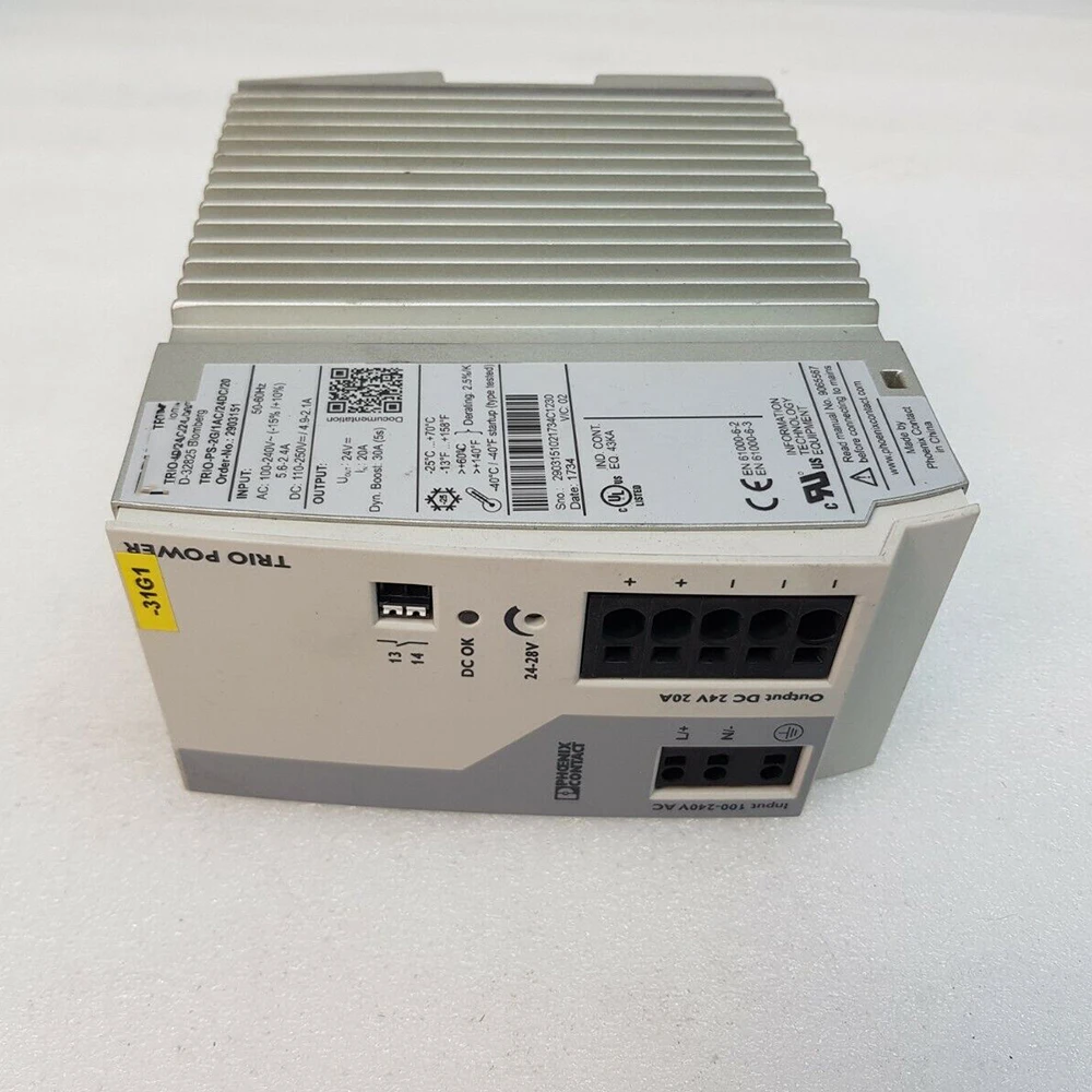 For PHOENIX CONTACT TRIO-PS-2G/1AC/24DC/20DIN RAIL POWER SUPPLY 2903151