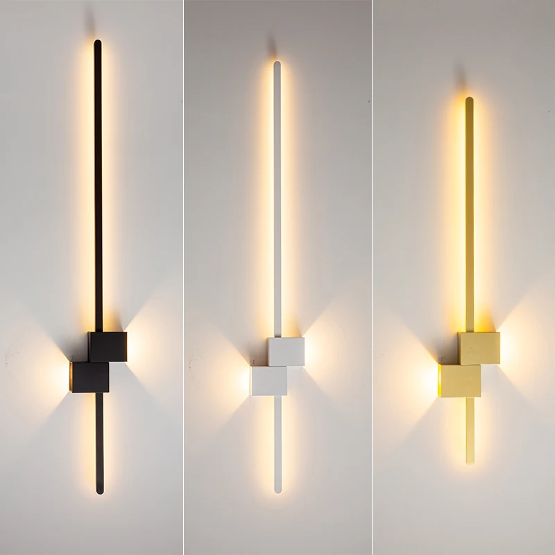 Modern Minimalist LED Wall Light Black White Gold Wall Decorative Wall Lamp Living Dining Room Bedroom Bedside Decor Wall Sconce