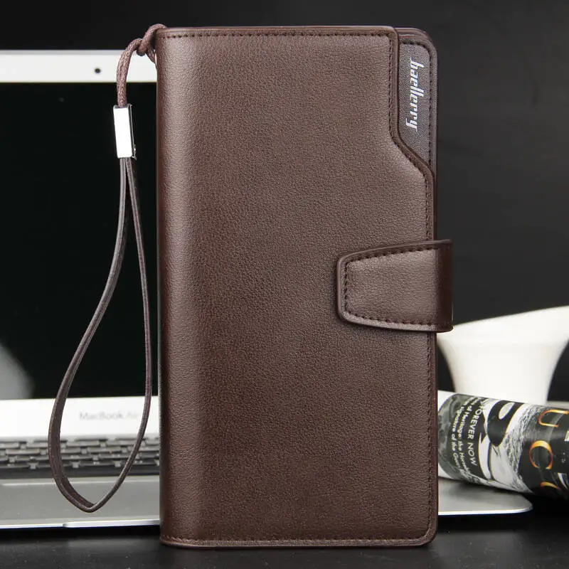 Baellerry Men's Long Wallet Casual Business Zipper Handbag Large Capacity Mobile Phone Storage Bag With Card Holder Travel