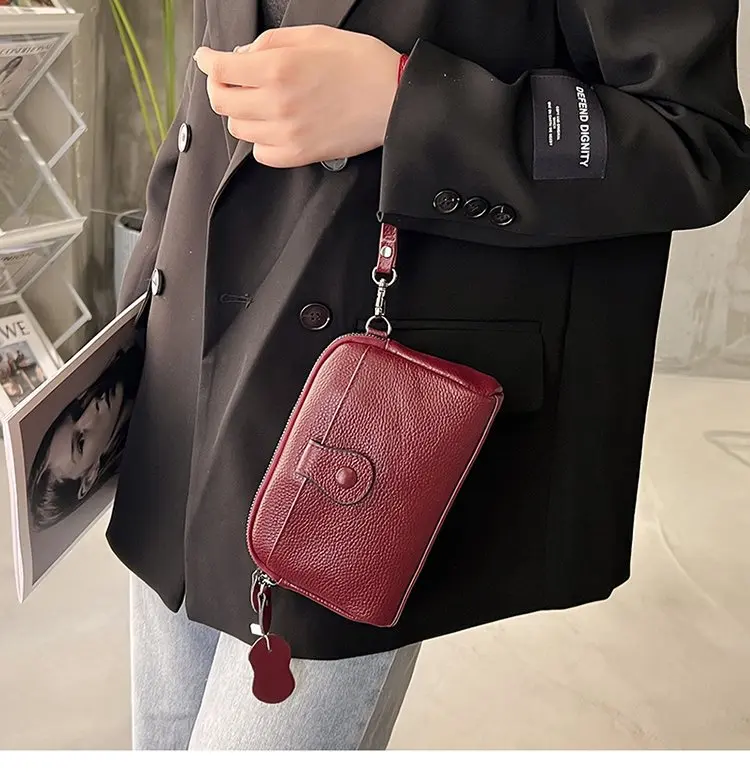 Frauen Aus Echtem Leder Schulter Tasche Neue Casual Weibliche Kleine Umhängetaschen Für Frauen Tasche Handy Tasche Tag Kupplungen – Detail 5