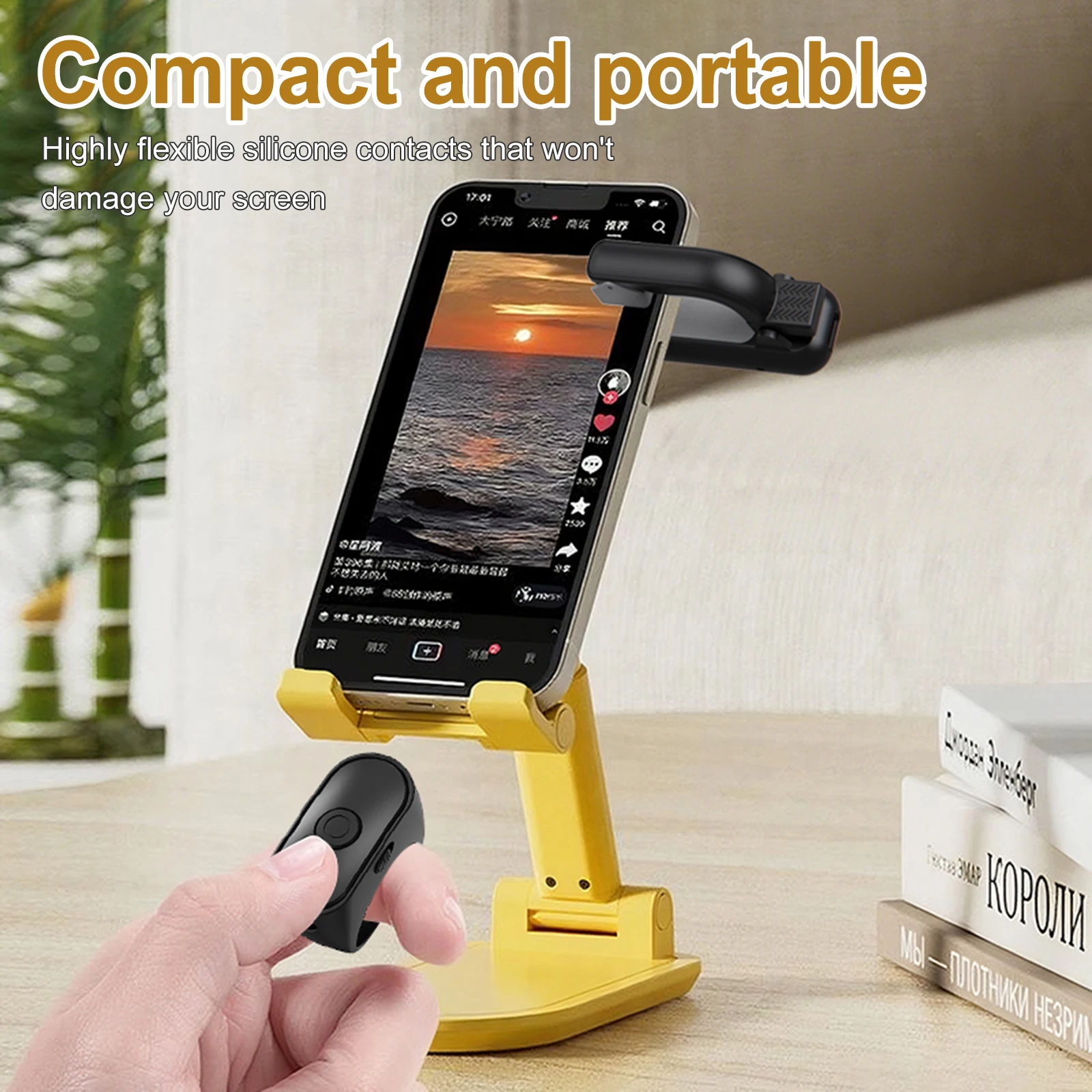 2-in-1 Page Turner Clicker Wireless Page Turner Remote Lightweight Record Triggers Remote for Kindle Paperwhite Accessories
