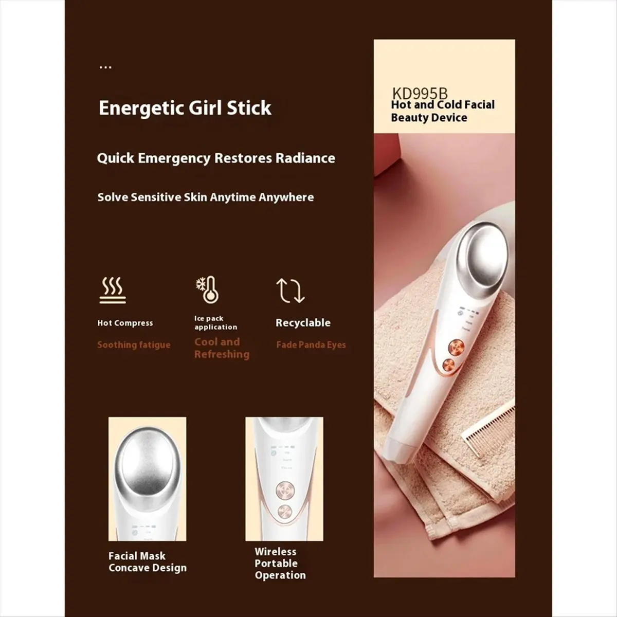 Trending Hot and Cold Vibration Wrinkle Anti-Ageing Eye Massage Dark Circle Removal EMS Beauty Face Eye Care Pen