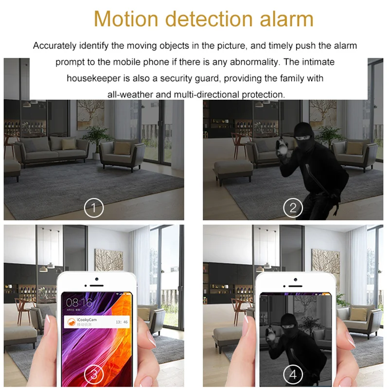 1080P HD Wi-Fi монитор камера удаленное беспроводное обнаружение движения мобильный телефон удаленная инфракрасная камера ночного видения с точкой доступа Wi-Fi