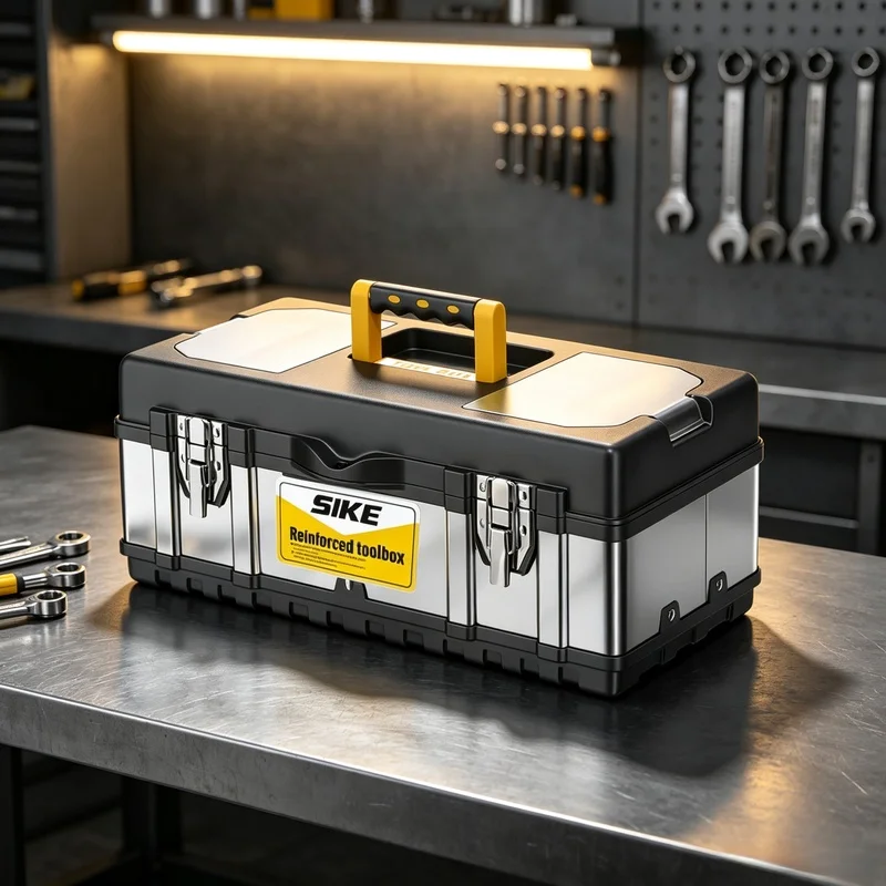 Thickened Double Layer Hardware Toolbox, Portable Anti-Drop Multi-Purpose Storage Case for Home Maintenance Repair Tools