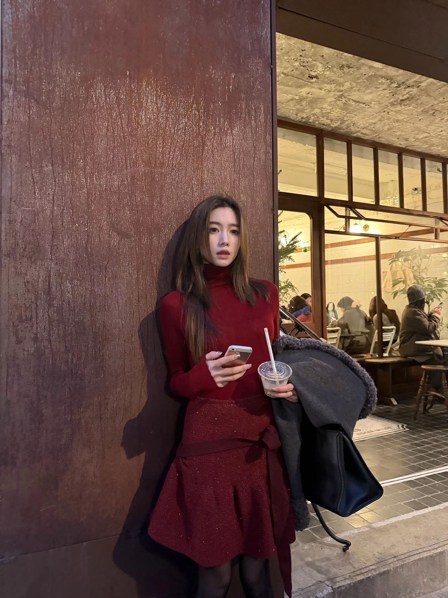 

New Year Slimming Knitted Fish Tail Half Skirt Versatile Ribbed Tube Top Two-Way Wear Casual mid Waist Standard Fit