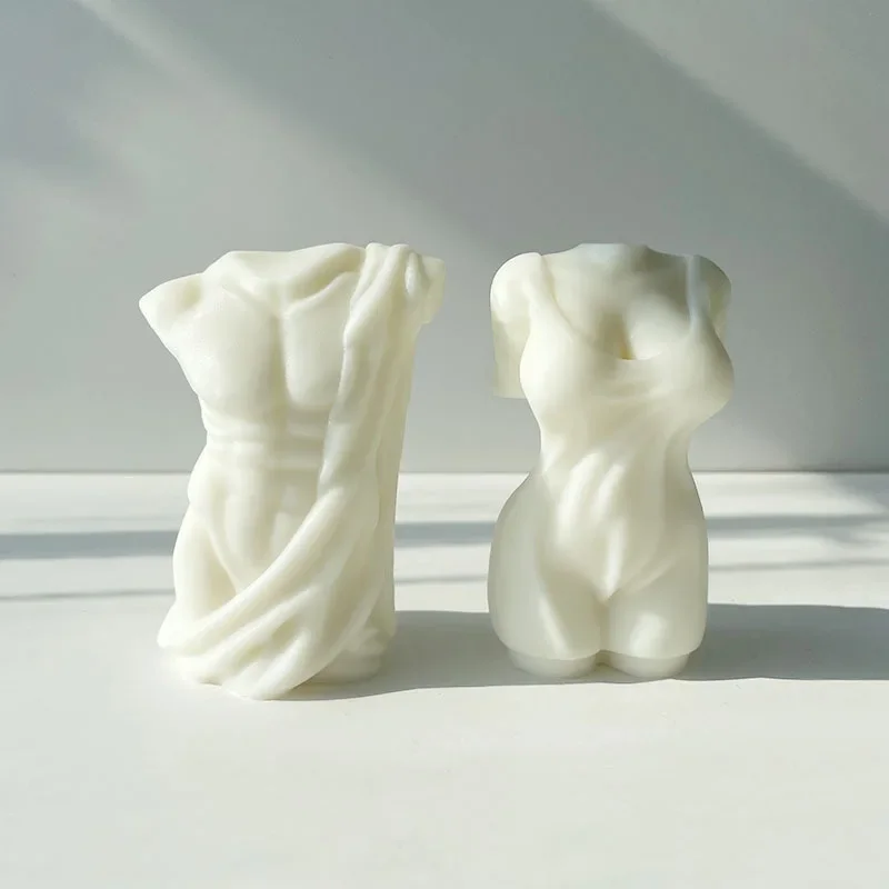Adonis Sculpture Torso Mold Human Candle Mold DIY Body Abdominal Muscle Man's Statue Plaster Sculpture Male Silicone Mold