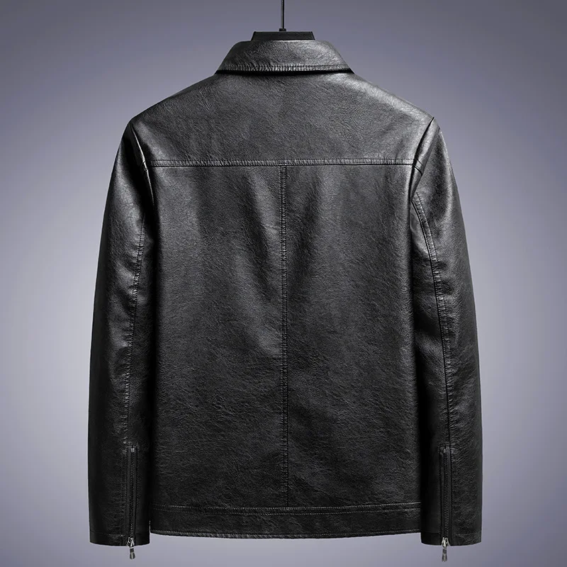 Spring Autumn Men Casual Motorcycle Biker Jacket Coats Mens Vintage Outwear Leather Jacket Man Fashion Jacket Male 8XL