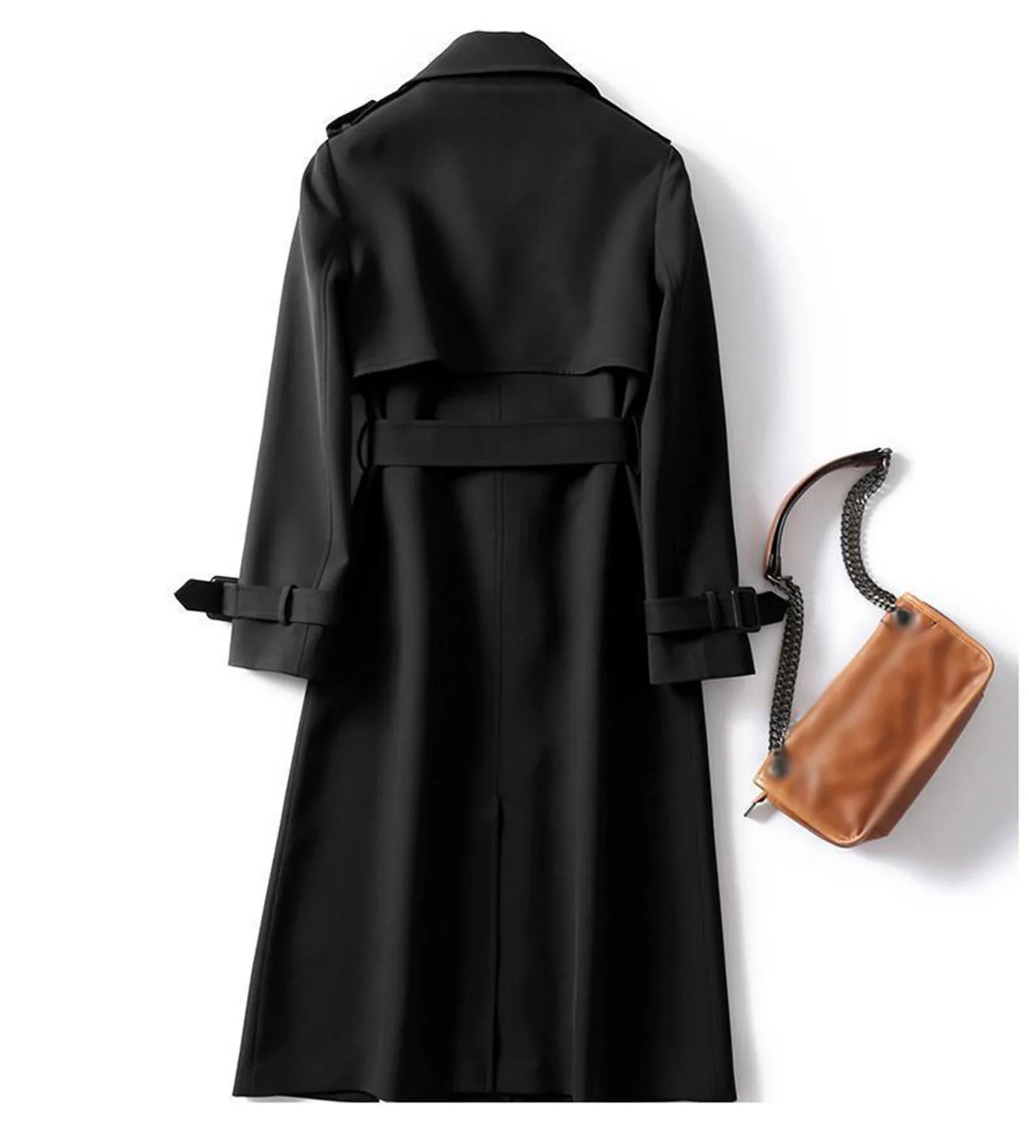 Women'S Mid-Length British Style Over The Knee Coat Women'S Winter Solid Color Casual Warm Fleece Coat Plus Size Loose Coat