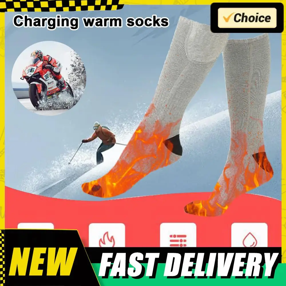 

Electric Heating Socks 3 Level Temperature Winter Heating Socks Cold-Proof Winter Warm Thermal Socks for Cycling Camping Skiing