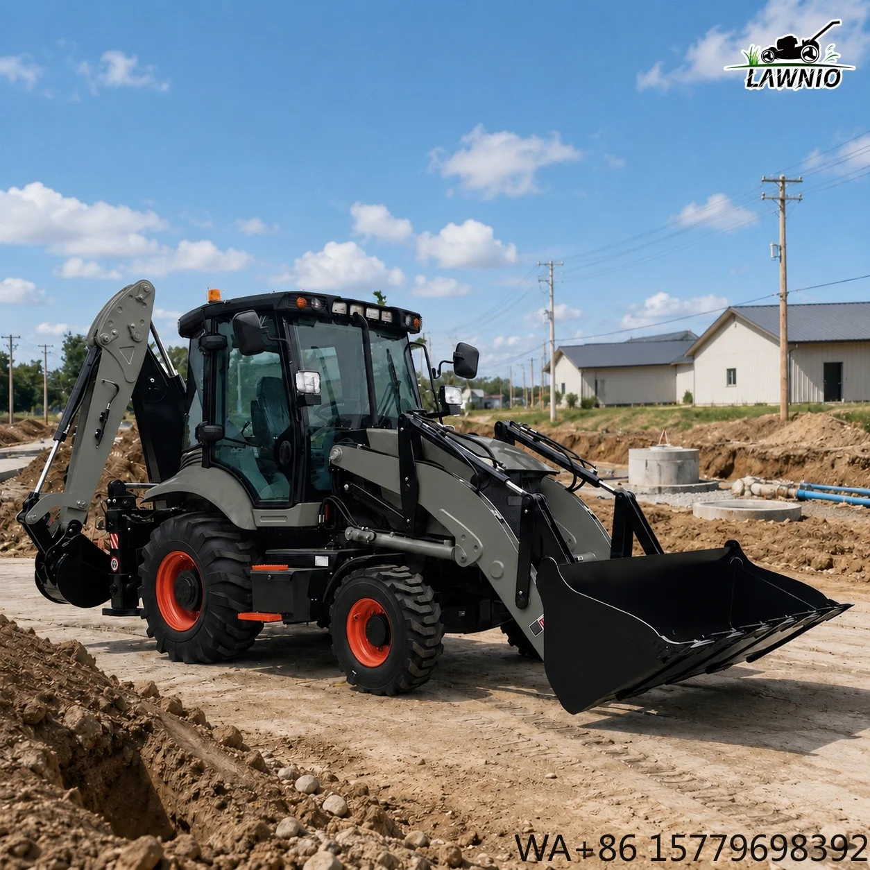 Free Shipping  Loader  with Powerful  Engine High Working Efficiency for Building Construction Backhoe Loader