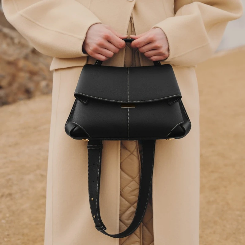 

Роскошная сумка через плечо, структурированная сумка через плечо с двойным отделением и съемным ремнем для через плечо и женской портативной сумки