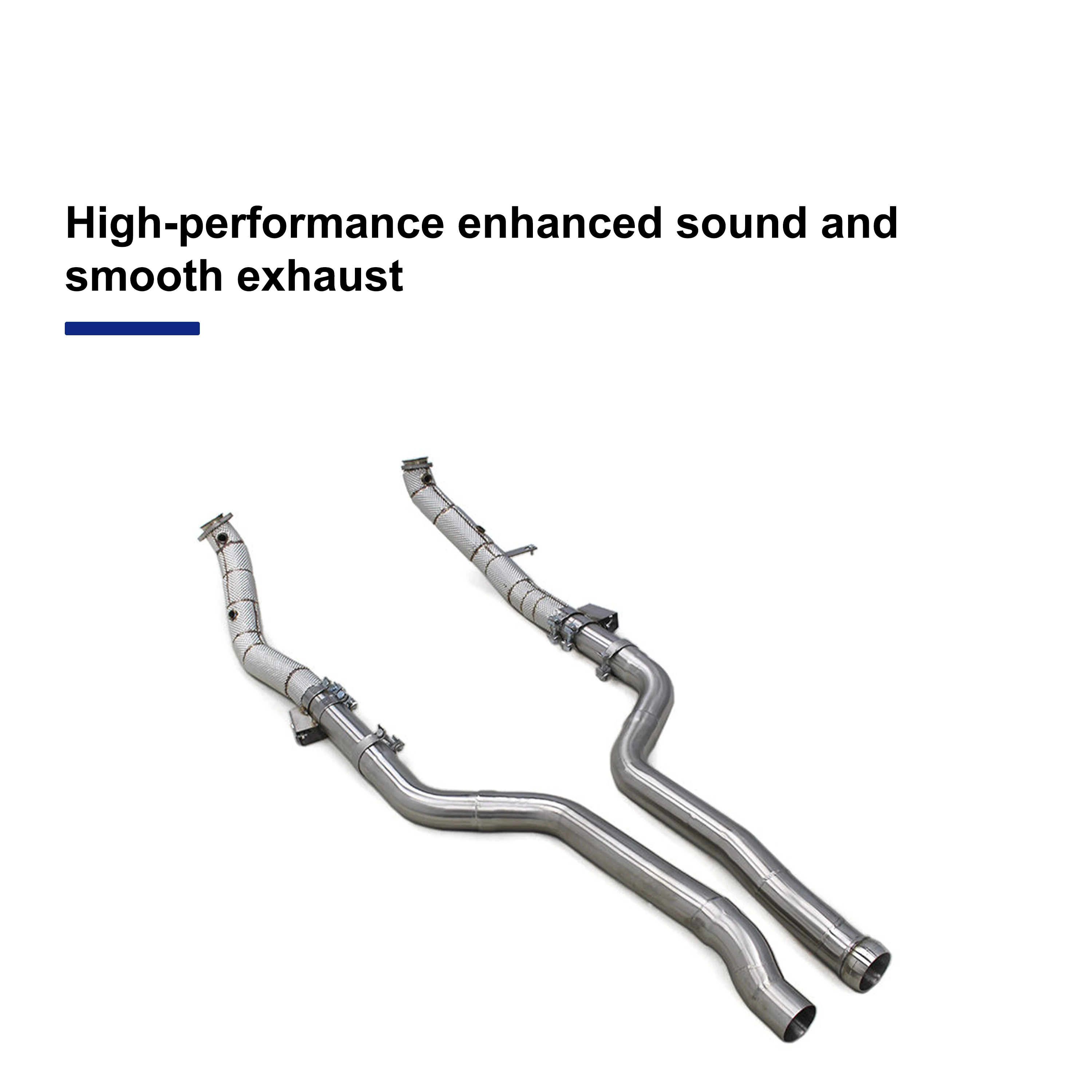 ACE für Mercedes Benz CLS63 5.5T Hochleistungs-Downpipe mit/katlos mit Hitzeschild SUS304 Auspuffanlage Autozubehör – Detail 9