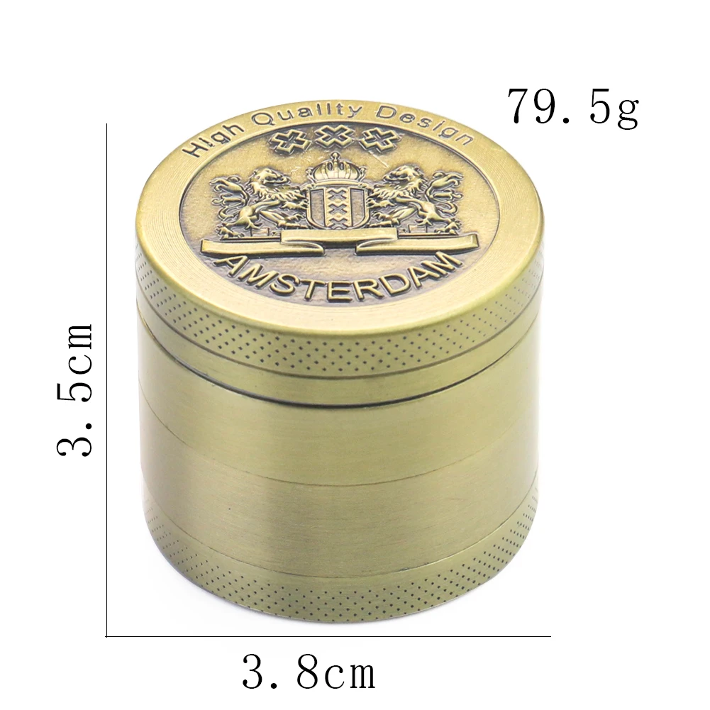 Zinc Alloy Smoke Tobacco Grinder 4-layer Lion Pattern Manual Herbal Herb Mill Spice Crusher Smoking Accessories