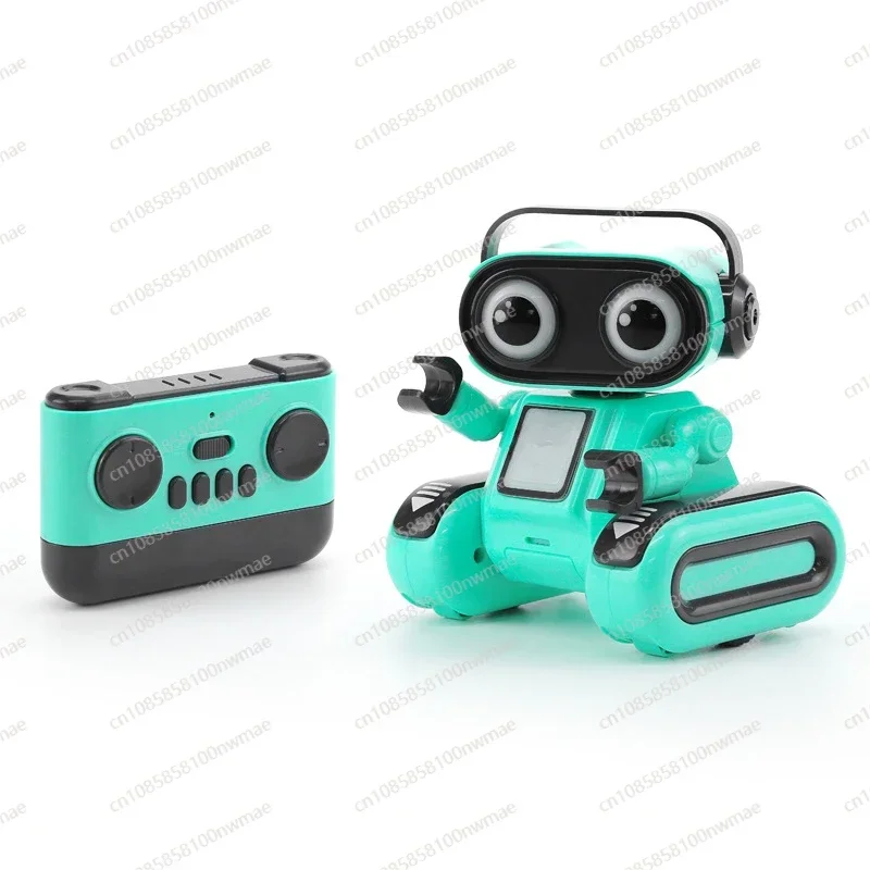 DIY intelligent remote control big head robot two packs, electric recording light music children's educational electric toys