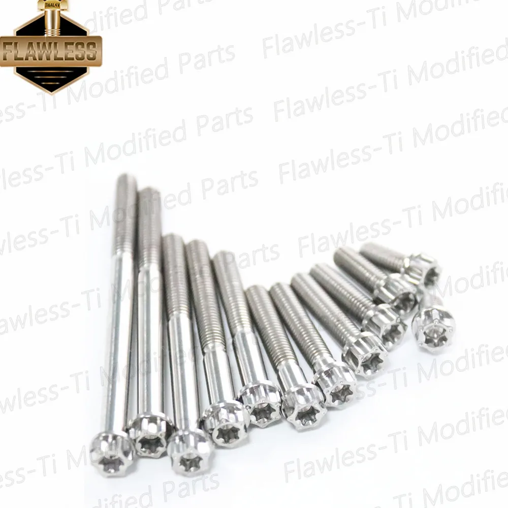 FLAWLESSTI Gr5 Titanium Bolts Crankcase Engine Clutch Bolts M6×10-90 mm For Xmax 300 Tmax 560 Vespa Sprint 150 Primavera 150