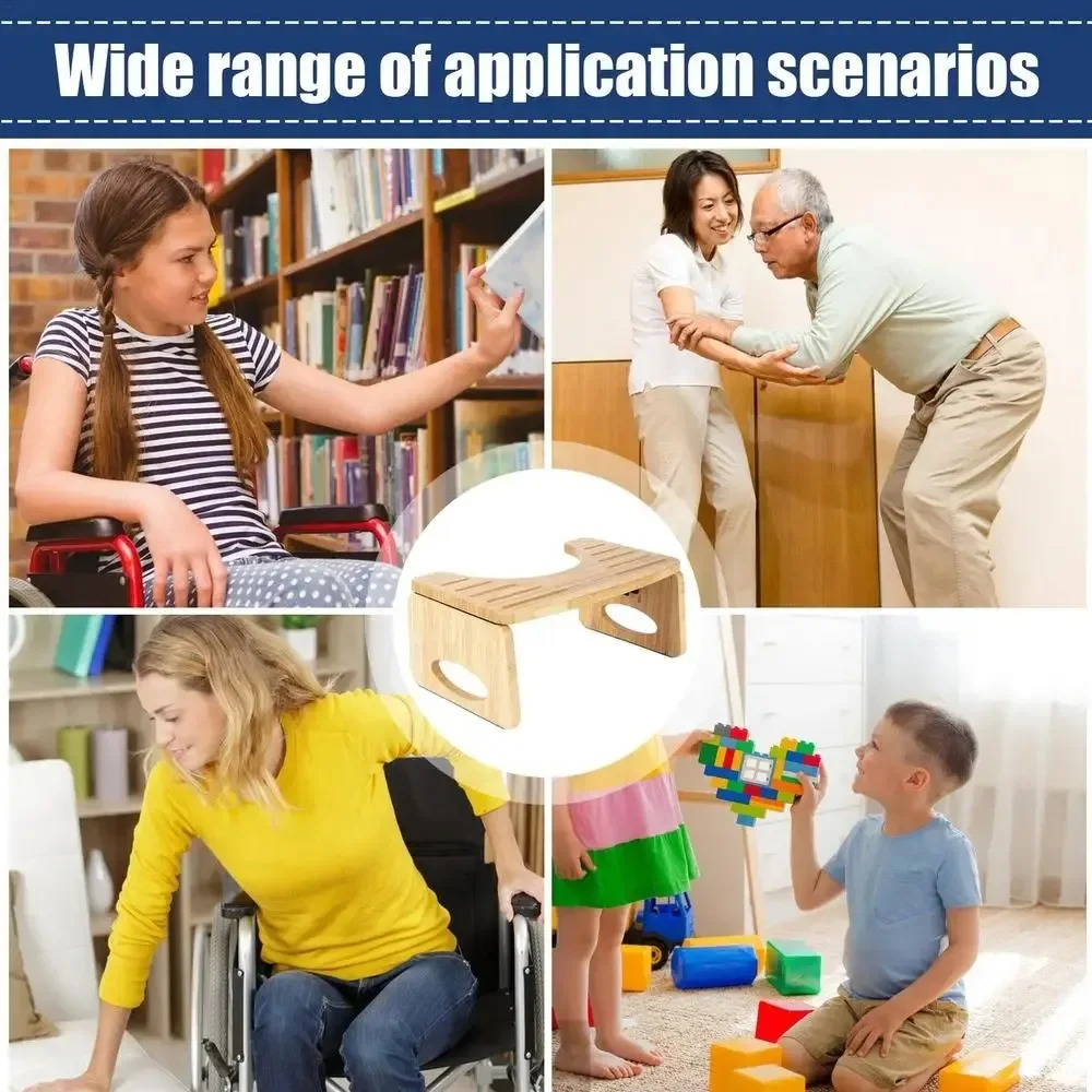 

Прочная бамбуковая подставка для приседаний для унитаза для взрослых, широкая устойчивая подставка для туалета, легко чистится, портативный дизайн для путешествий или домашнего использования