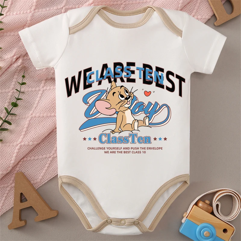 

MINISO 100% Cotton Tom and Jerry Print Soft Baby Cloths Jumpsuit Onesie Bodysuit for 0-12 Months Newborn Best Gift for Baby