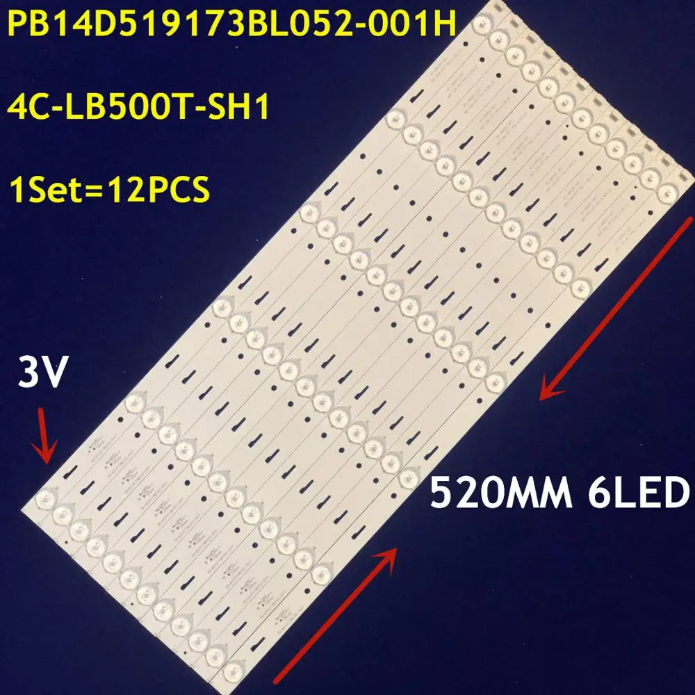 10kit LED Backlight Strip 4C-LB500T-SH1 PB14D519173BL052-001H For 50CE6120R2 50K300 DRH15000 TH-50C300K T50D15SF 01B