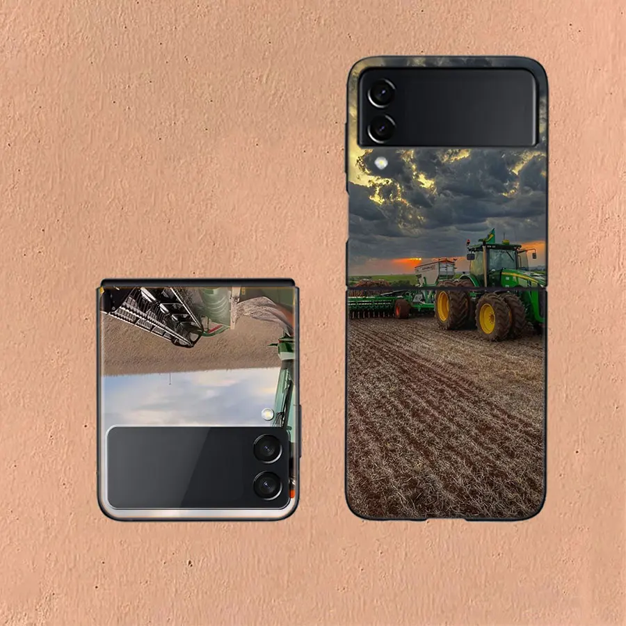 Farm Machinery Harvesters For Samsung Galaxy Z Flip 5 4 3 Case Shockproof Hard Cover For Phone Z Flip 6 5G Z Flip 5 4 5G TPU PC