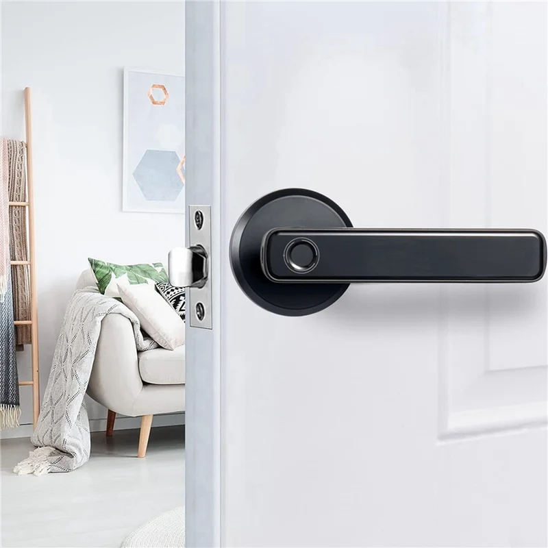 A52T 2X Smart Fingerprint Door Lock Password Electronic Lock Unlock Entry Door Knobs Lock For Bedroom Home Hotel Apartment