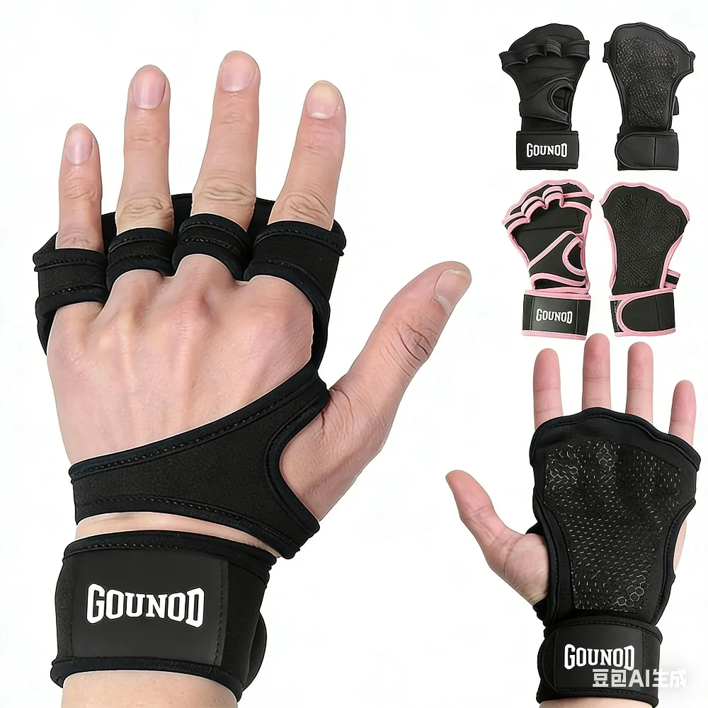 

Weightlifting Gloves with Wrist Support - 1 Pair Palm & Wrist Protection for Gym Training, Bodybuilding, Fitness Workouts Unisex