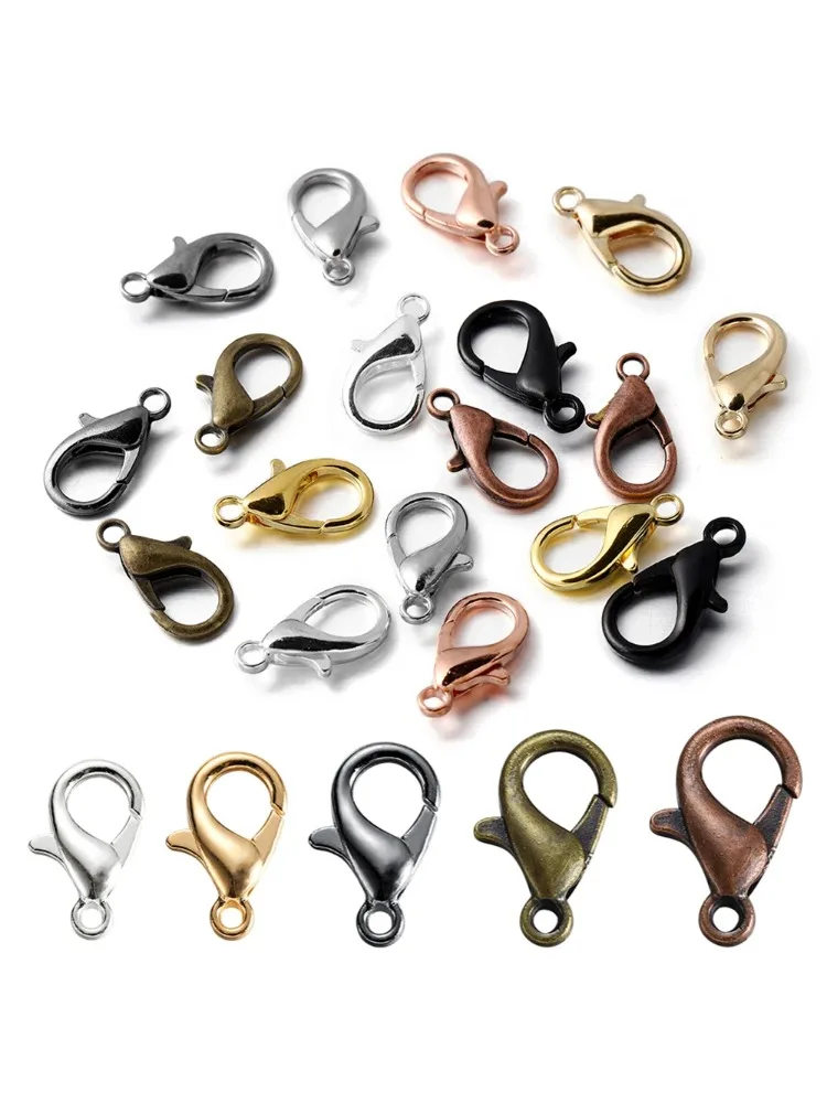 100 teile/los Karabiner Für Armbänder Halsketten DIY Haken Kette Verschluss Zubehör Für Schmuck Machen Erkenntnisse Großhandel