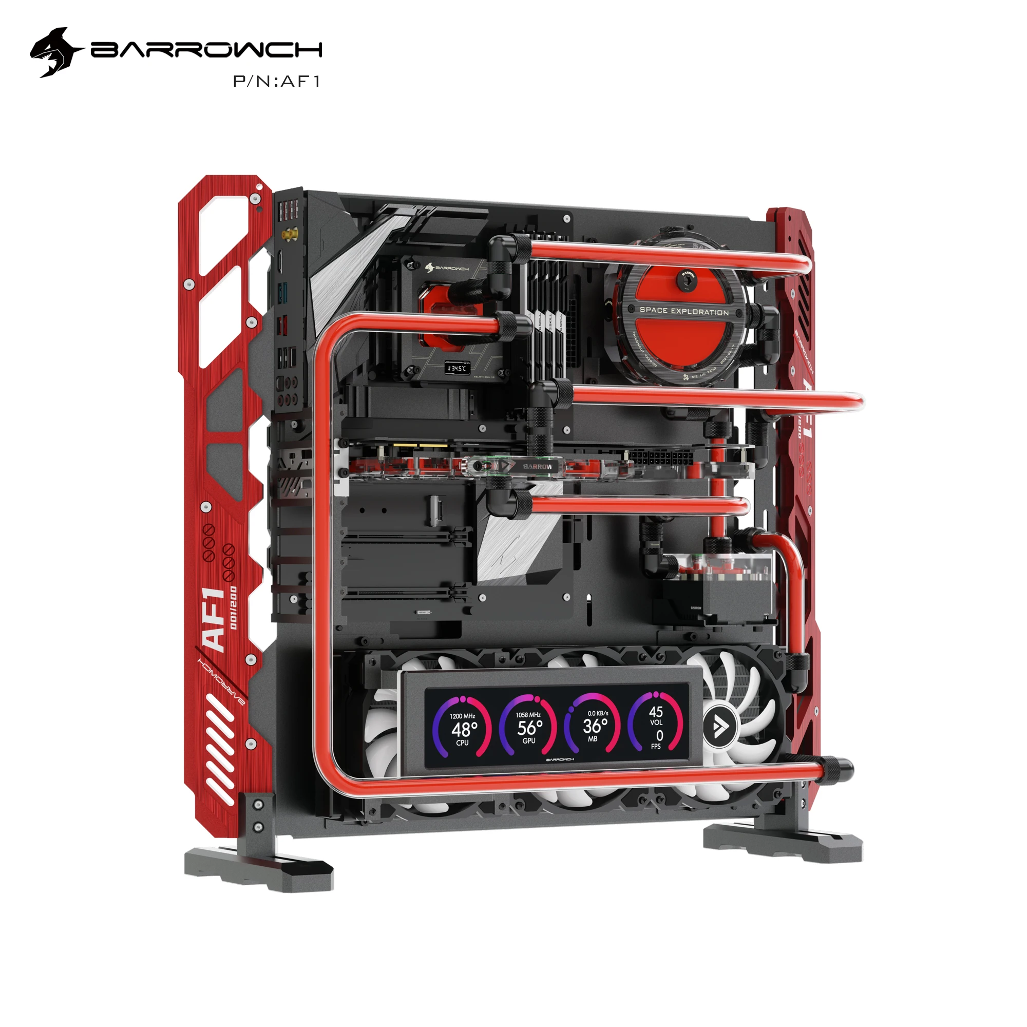 Barrowch AF1 Limited Edition Open Aluminum Alloy Multi-cold Row Water Cooling Case,PC Computer Open Chassis For GPU CPU Building