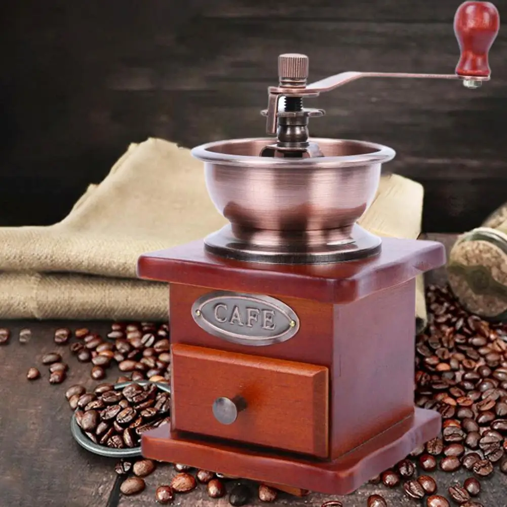 

17ml Coffee Grinder Antique Classical Manual Coffee Grinding Machine Cafe Household Tool Wooden Bean Grinding Machine for Home