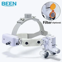 Dental Surgical LED Headlight Headband Binocular 2.5X 3.5X Loupes Brightness Spot Ajustable Headlamp