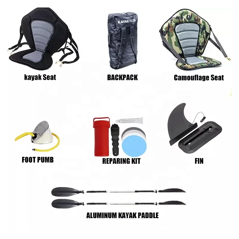 Fabriek goedkope groothandel opblaasbare kajakboot drop stitch opvouwbaar 1-persoons