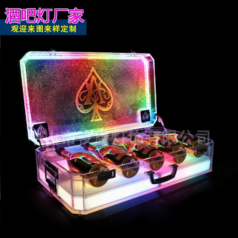 

Quicksand luminous wine case, Symphony, glass case, Spade A champagne king, bar KTV VIP exclusive wine box wine props