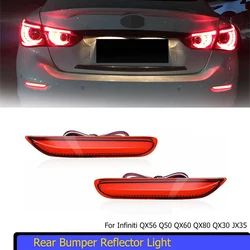 Car LED Rear Bumper Reflector Tail/Brake Lights w/ Turn Signal For Infiniti QX56 JX35 Q50 QX60 QX80 QX30 For Nissan Leaf Rogue