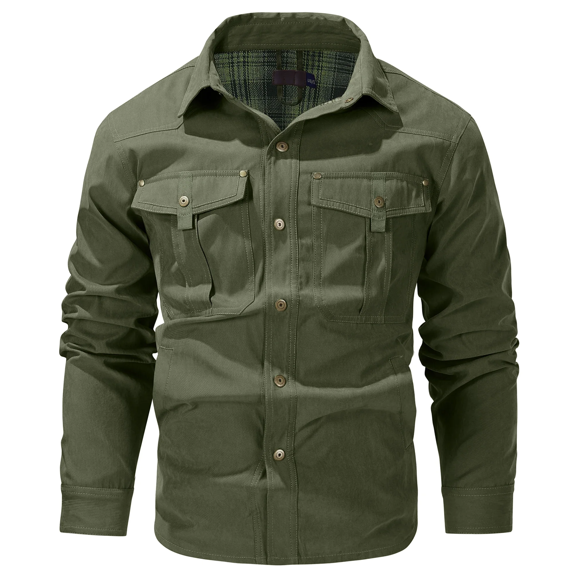 Winter Male Blouses jacket Long Sleeve Shirts Casual Cotton Shirt High Quality Solid Color Corduroy shirt Brand Clothing