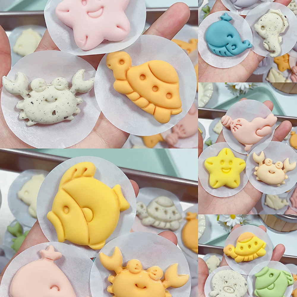 

Cartoon Marine Creatures Cookie Cutters Pressable Biscuit Mold DIY Kitchen Baking Pastry Bakeware