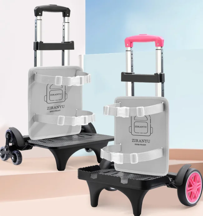 3-wheels-aluminum-alloy-luggage-cart-with-edge-guard-base-wheels-for-school-bag-5-wheels-aluminum-backpack-trolley-wheeled-cart