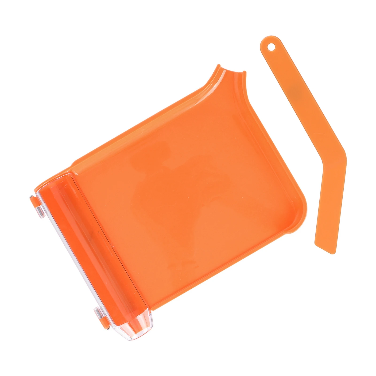 Pill Counting Tray Orange NonContact Clean Pills Dispenser Tray with Spatula Transparent Lid