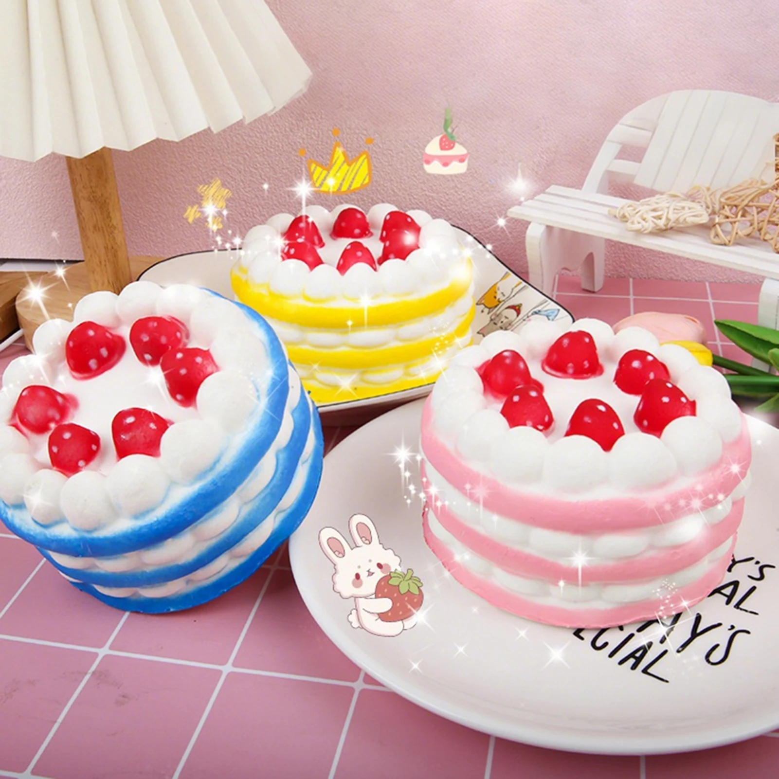 

Мягкая игрушка-антистресс Taba Squishies в форме клубничного кремового торта, медленно восстанавливающая форму, портативная, для офиса, от скуки, для детей и взрослых