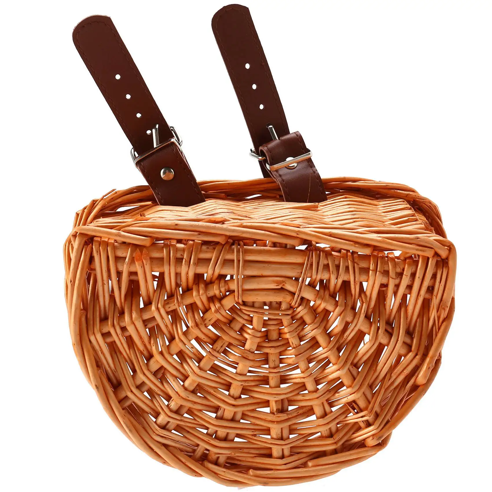 

Плетеная корзина для велосипеда, детская корзина для крепления на передний руль велосипеда, плетеная корзина для хранения из ротанга ручной работы, S