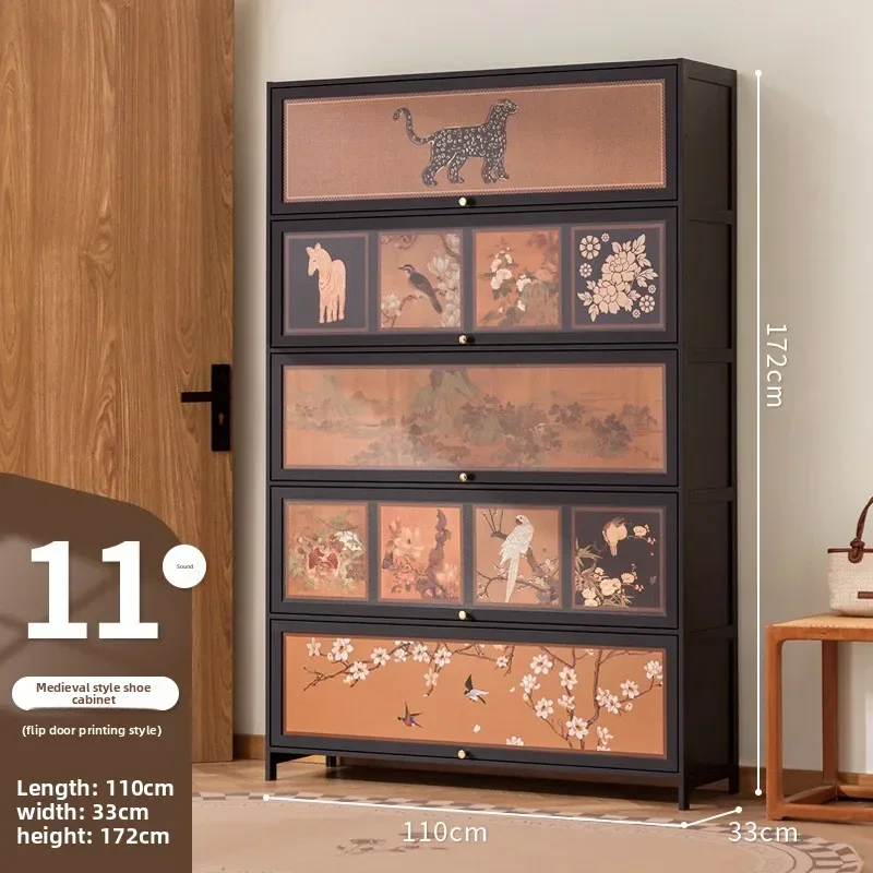 

Shoe Cabinet Household Home Storage Cabinet Integrated Against The Wall Entrance Shoe Rack Simple Storage Multi-layer