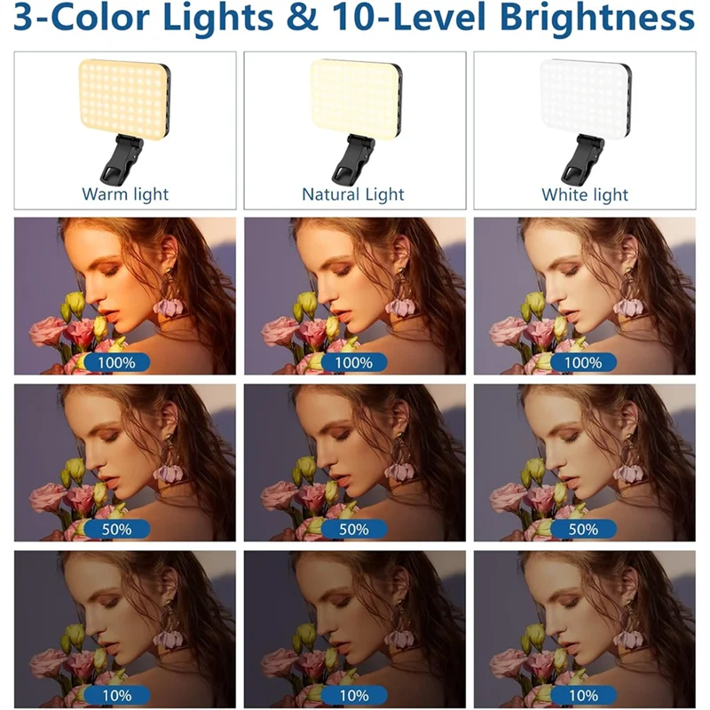 

AWAH Portable Photography Light Selfie Light 60 LED 2200Mah Rechargeable Fill Light For Phone/Tablet/Laptop Conference Fill Ligh