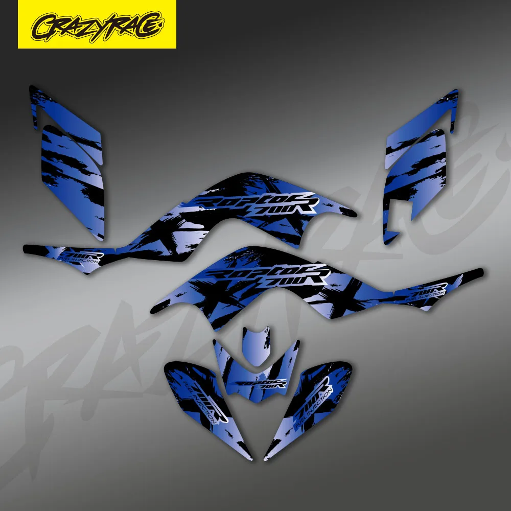 For Yamaha YFM700 RAPTOR 700 YFM 2006-2008 2009 2010 2011 2012 Motorcycle Full Plastics Decal Graphics Background Sticker Kits