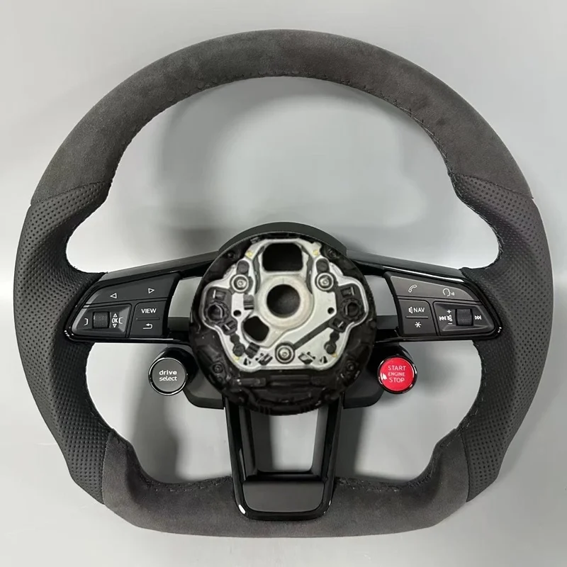For Audi A3 A4 A5 S3 S4 S5 B9 2023 Semi-Perforated Leather S /RS Logo With R8 Button Steering Wheel Assembly Car Accessories